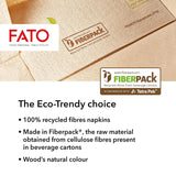 Fato - Tovaglioli di carta usa e getta 4 pieghe naturali, ecologici, confezione da 40, formato 38X38, 2 veli, carta riciclata al 100%