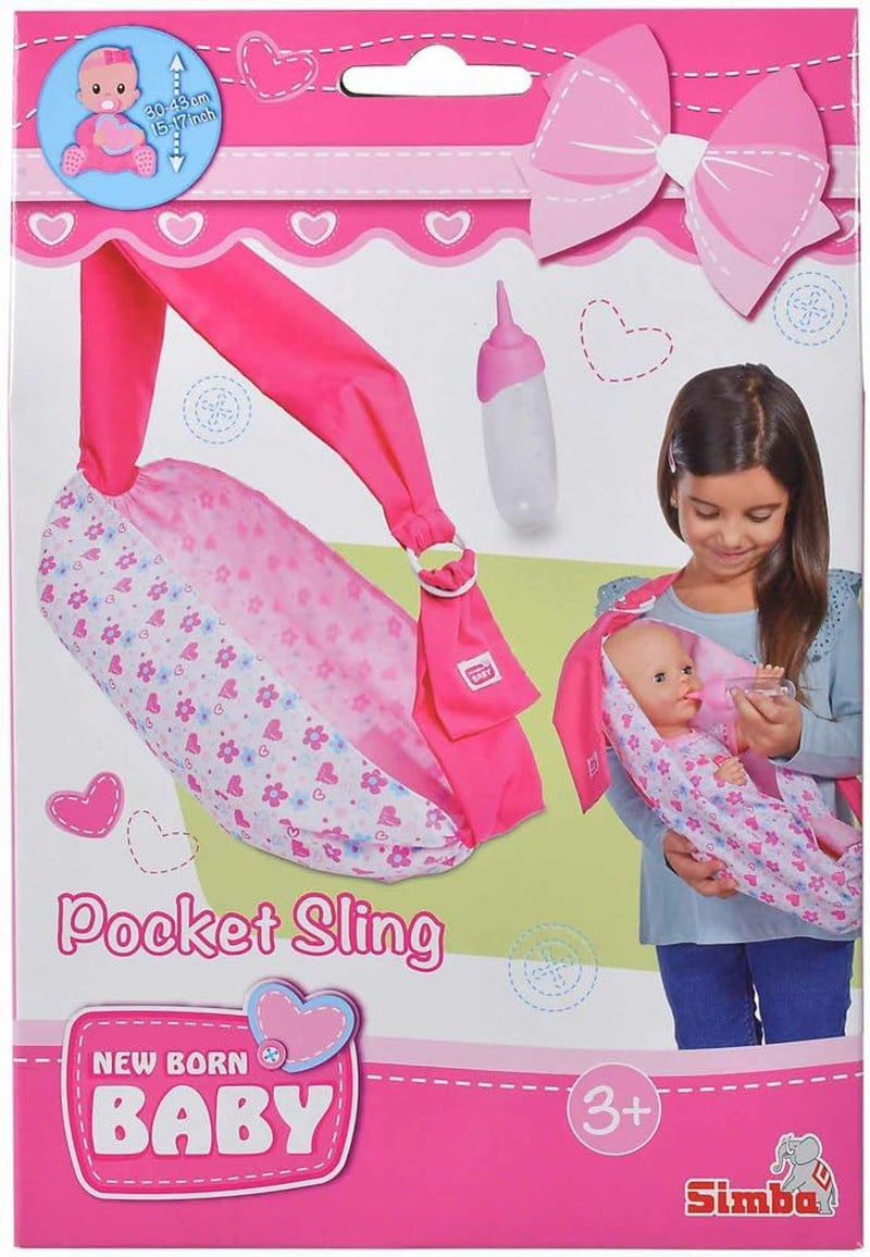 Simba 105560002 Fascia neonato regolabile con borsa e biberon per bambole da 38-43 cm da 3 anni in su