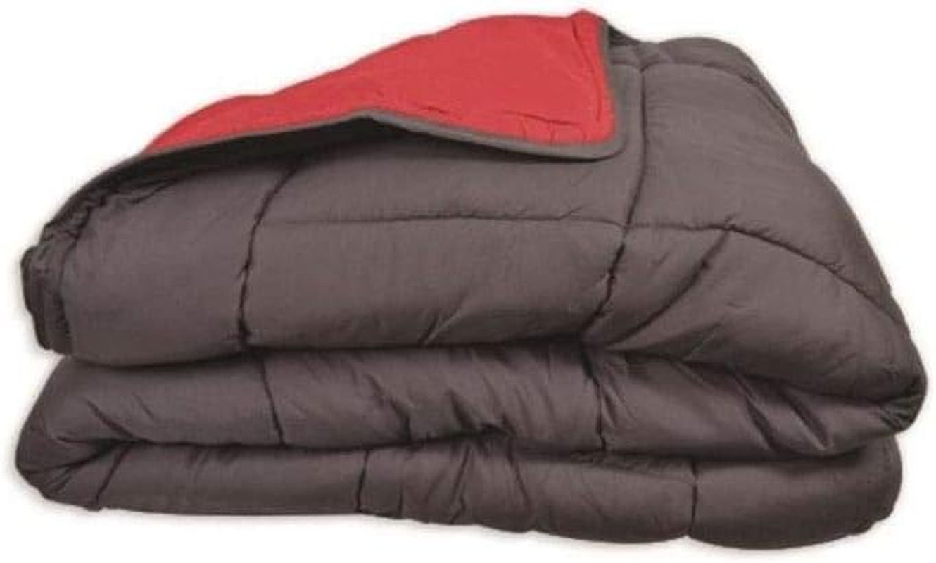 Copripiumino Calgary Poliestere Grigio/Rosso, Poliestere, Grigio/Rosso, 200X140X1 Cm Piumini e trapunte Naty Shop 260X240X1 cm