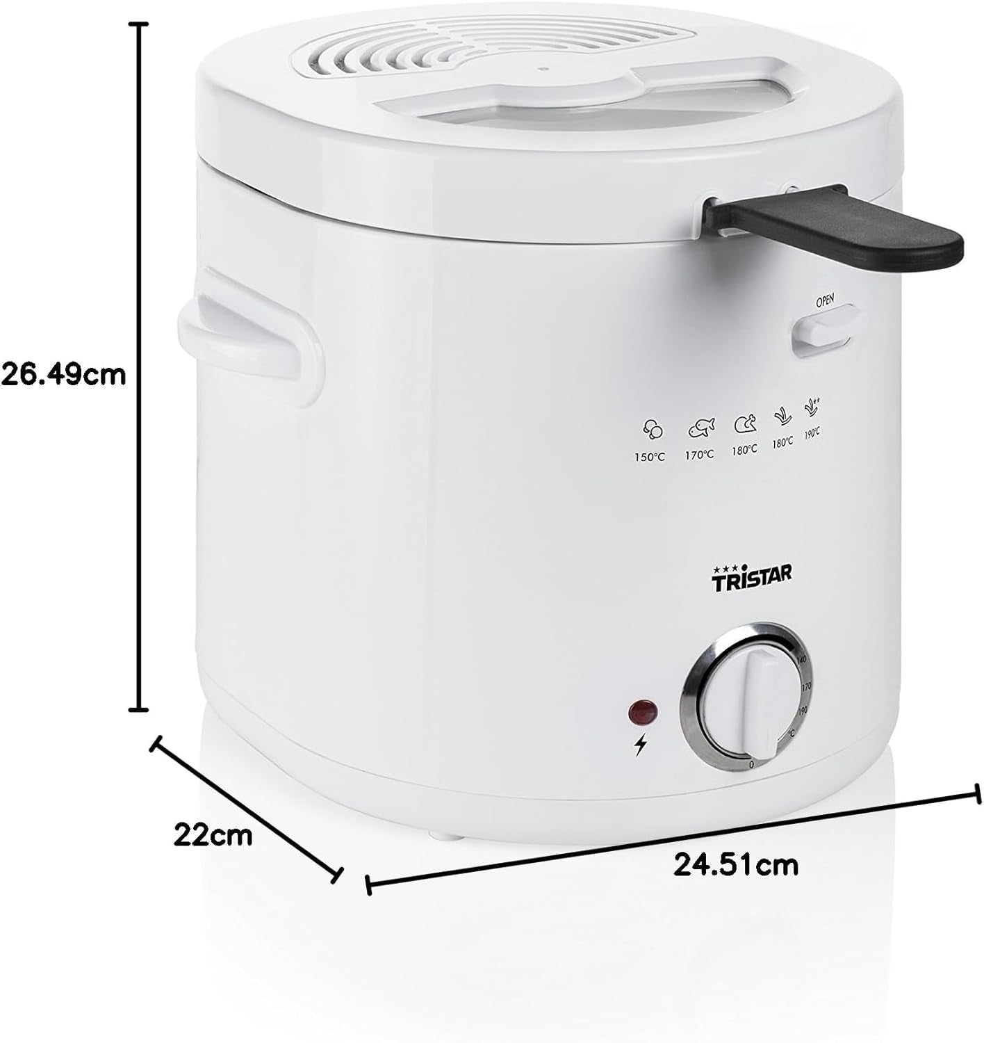 Friggitrice Tristar FR-6941 - termostato, 1,5 L, 1000 W, bianco Elettrodomestici Naty Shop