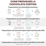 Cioccolata calda italiana Cortina gusto CLASSICO - (15 X 30 g) Monoporzione, busta, 450 g Cacao e Cioccolata Calda Naty Shop