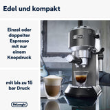 De'Longhi Dedica Style EC 685.B – Macchina per caffè espresso con portafiltro, macchina per caffè espresso con montalatte professionale, larga solo 15 cm, per caffè macinato o capsule ESE, serbatoio acqua 1 l, nera