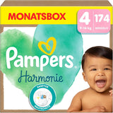 Pannolini Pampers Harmony taglia 4, 174 pannolini, 9 kg-14 kg, protezione delicata per la pelle con protezione Pampers al 100%
