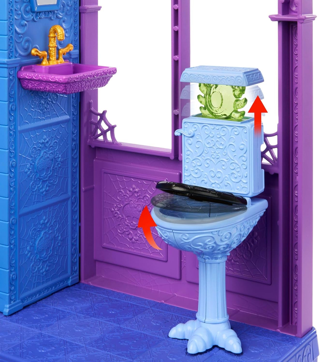 Casa delle bambole Monster High Buh-tique Hotel, set da gioco pieghevole con sorprese spaventose in ogni stanza e oltre 13 set da gioco, inclusi mobili e accessori, JBF16