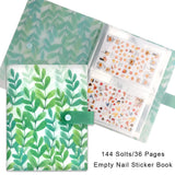 144 slot per adesivi per nail art, libro per riporre adesivi per nail art, decalcomanie per nail art, album per unghie, raccoglitore per display, raccoglitore, materiale artistico, strumenti di design per nail art fai da te per adesivi per nail art