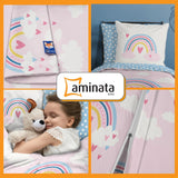 Aminata Kids Biancheria da letto per bambini, arcobaleno, reversibile Biancheria da letto - bambini Naty Shop