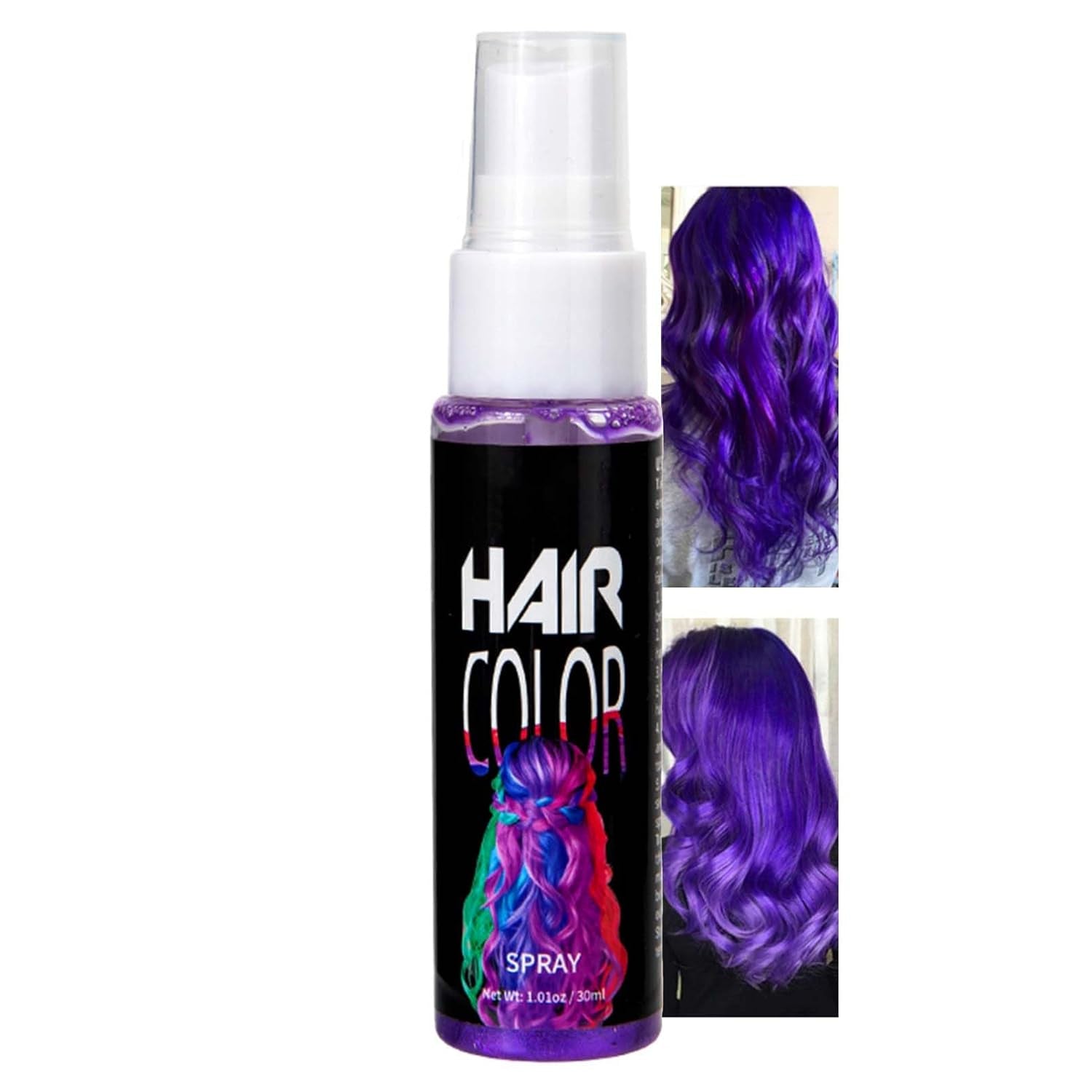 Tintura Per Capelli Spray, Tintura Per Capelli Spray Rossa Temporanea, Tintura Per Capelli Colorata Rossa, Tintura Per Capelli Lavabile, Spray Colorante Per Capelli Rosso Vivido, Tintura Per Capelli Istantanea, Tintura Per Capelli Per Carnevale, Halloween, Cosplay, Party Naty Shop Tintura Per Capelli Viola 30 Ml (1 Confezione)