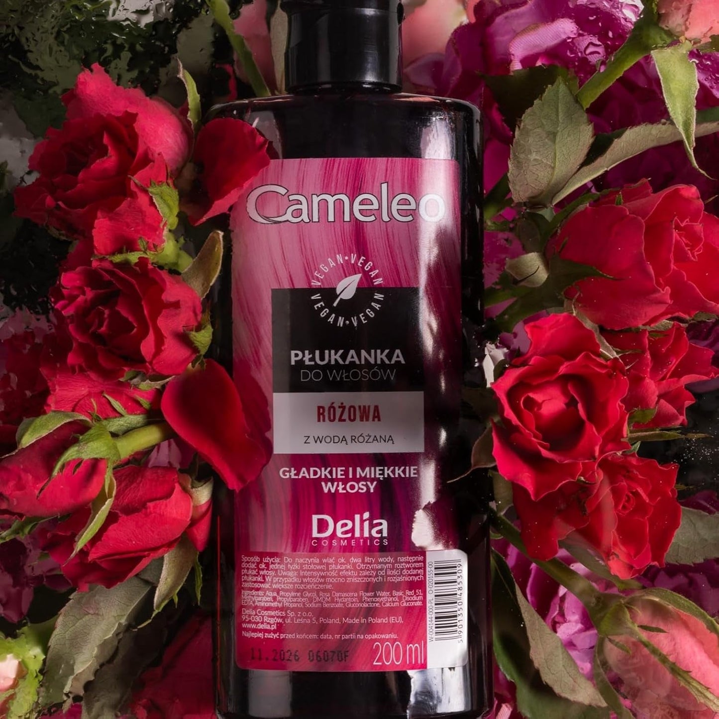 Cameleo - Tonico per capelli rosa all'acqua di rose senza tinta gialla Tinta semipermanente per capelli - Per capelli biondi e grigi - Colore e cura - Senza parabeni | Tintura per capelli Naty Shop da 200 ml