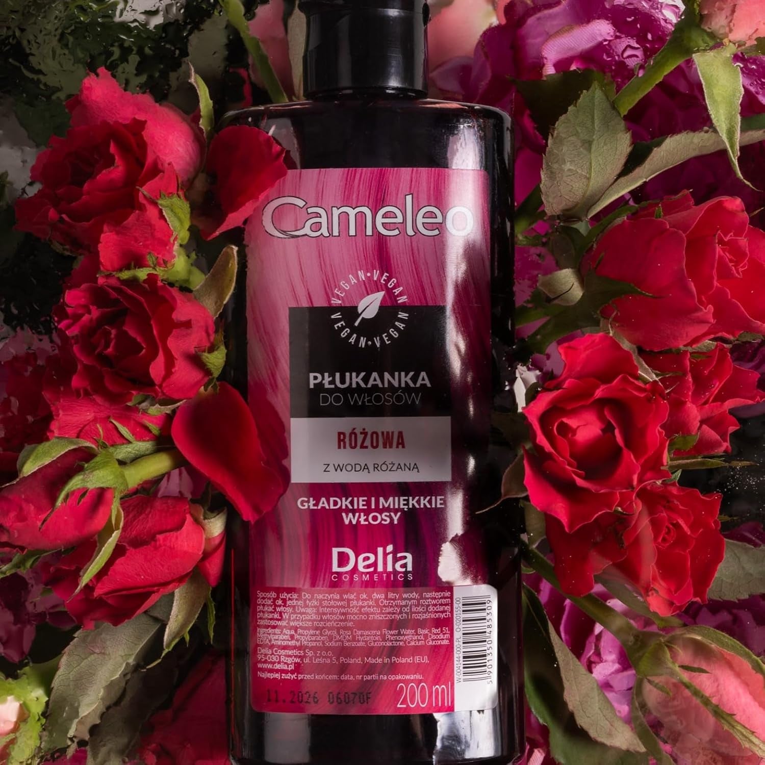 Cameleo - Tonico per capelli rosa all'acqua di rose senza tinta gialla Tinta semipermanente per capelli - Per capelli biondi e grigi - Colore e cura - Senza parabeni | Tintura per capelli Naty Shop da 200 ml