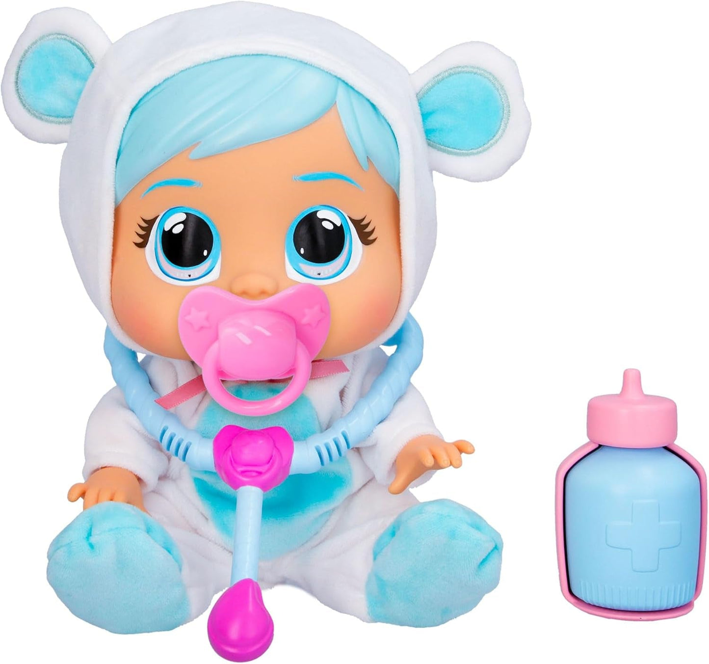 Cry Babies Loving Care Kristal bambola, bambola Kristal Loving Care con 3 accessori per giocare con il dottore, assistenza infermieristica, piangere con lacrime vere, giocattolo per bambini di 18 mesi