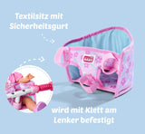 Simba 105560018 - Seggiolino da bici per neonati con cintura, accessorio per bambola, sedile in tessuto, cintura di sicurezza, manubrio in velcro, per bambole da 30-43 cm, dai 3 anni in su