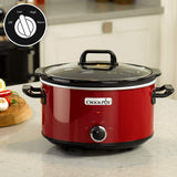 Pentola a cottura lenta Crock-Pot, 2 impostazioni di temperatura + funzione di mantenimento in caldo, 3,5 litri (3-4 persone), Rosso [SCV400RD] Pentola a cottura lenta Naty Shop