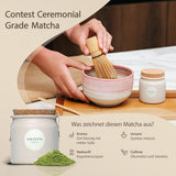 Shinto - Tè Matcha biologico "Oro" - Polvere di tè verde di grado cerimoniale - Certificato JAS e EU BIO - Ombreggiato e raccolto a mano - Importazione diretta da Uji, Giappone - 30g