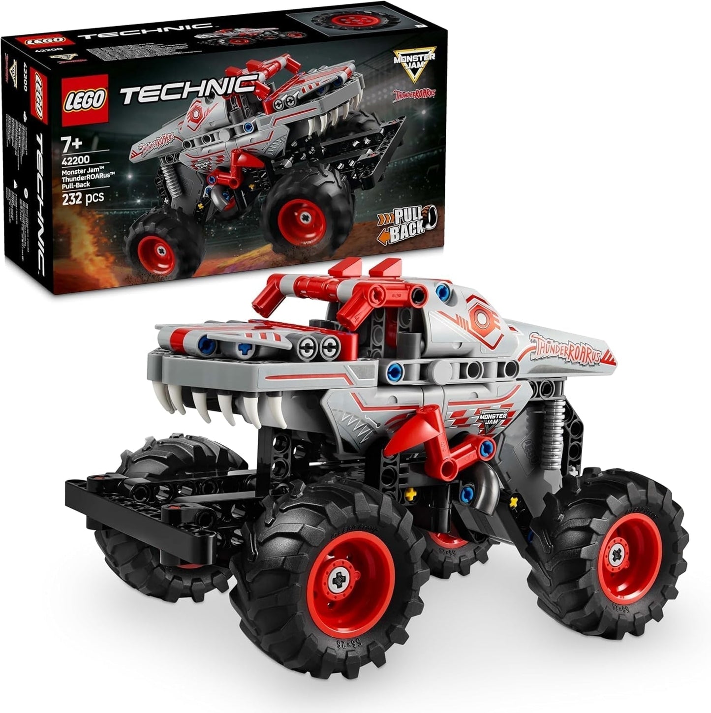 LEGO Technic Monster Jam Thunderroarus Giocattolo retrattile Monster Truck Giocattolo da costruzione per bambini Regalo per ragazzi e ragazze dai 7 anni in su 42200 Set da costruzione Besuche den LEGO-Store Titolo predefinito