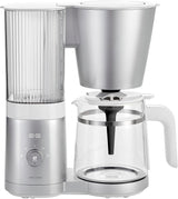 ZWILLING ENFINIGY Macchina per caffè espresso con filtro con caraffa in vetro da 1,5 litri, Macchina per caffè espresso con caldaia in acciaio inossidabile, Funzione fioritura e decalcificazione intelligente, Plastica, Argento