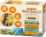IAMS Alimento Umido Naturale per Gatti in Salsa - Alimento umido di carne e pesce di alta qualità per gatti adulti, Collezione Land & Sea, 12 x 85g