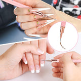 6 pezzi Liner Nailart Pinsel Nageldesign Pinsel Set Dünn Acryl Nagelpunkt-Zeichenwerkzeug Nägel Dünne Nagelpinsel Set Für Lange Linien, Dünne Details, Feines Zichnen 5/7/9/11/15/25 Mm（Rosa）