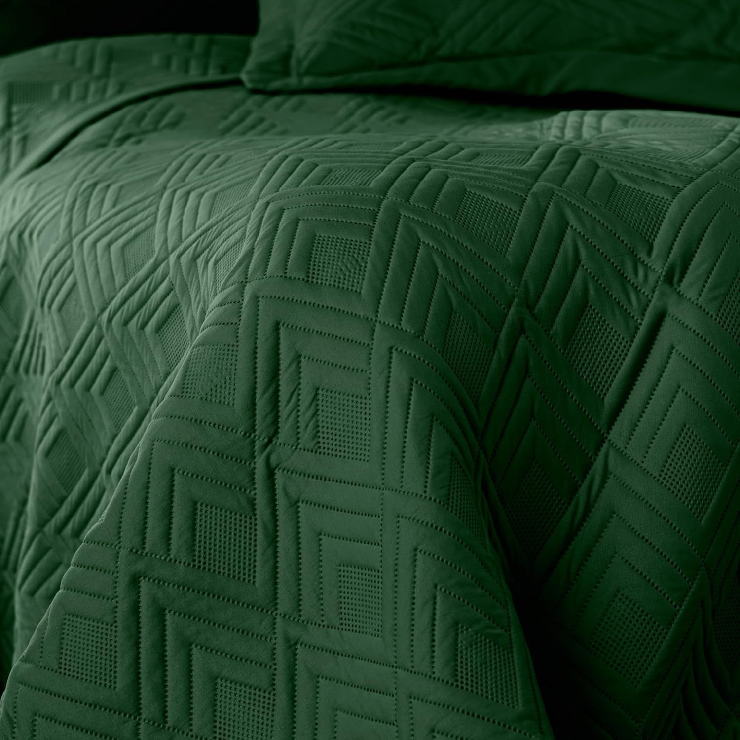 Ameliahome Copriletto 170X210 Cm Copriletto Double Face Trapuntatura Ad Ultrasuoni Poliestere Ophelia Verde Scuro Letti e Coperte Besuche den AmeliaHome-Store