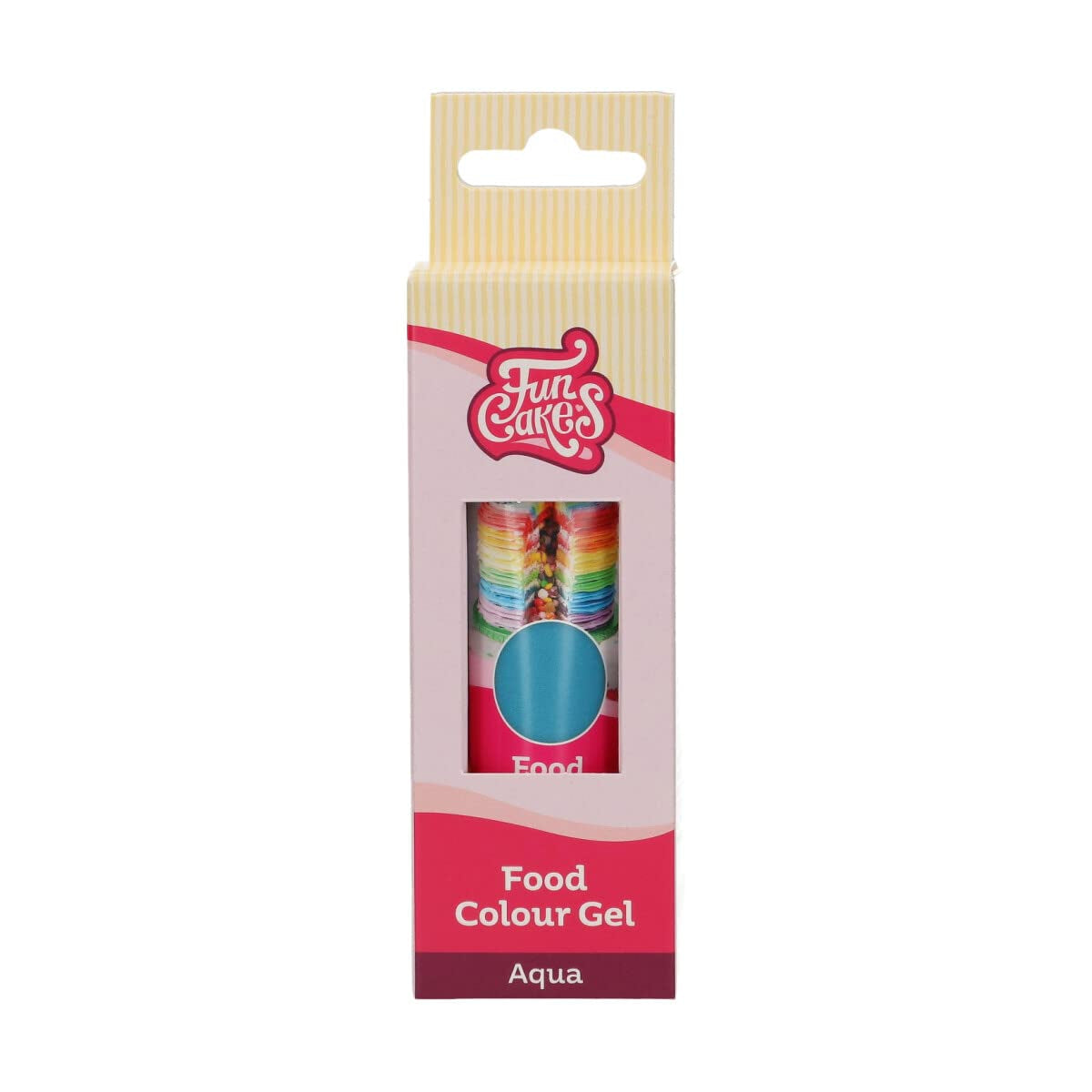 Funcakes Food Color Gel Aqua: colorante alimentare altamente concentrato per impasti, panna, fondente e marzapane. Dosaggio facile. Una sola goccia per creare colori vivaci. Halal. 30 g.