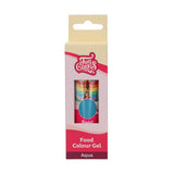 Funcakes Food Color Gel Aqua: colorante alimentare altamente concentrato per impasti, panna, fondente e marzapane. Dosaggio facile. Una sola goccia per creare colori vivaci. Halal. 30 g.