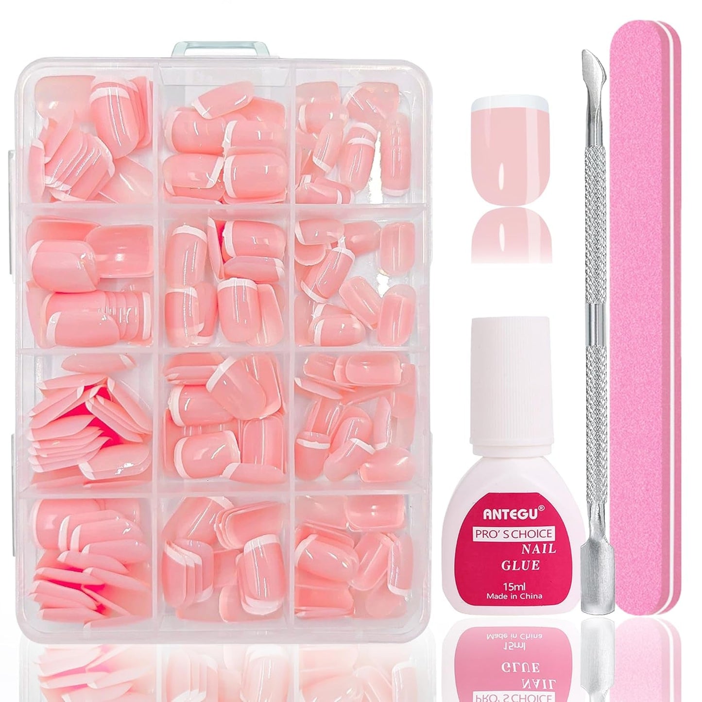 Set unghie finte ballerina - 240 pezzi di delicato rosa lilla per unghie finte, colla a copertura totale su unghie finte, set di punte per unghie finte per manicure e nail art per donne e ragazze (rosa lavanda)