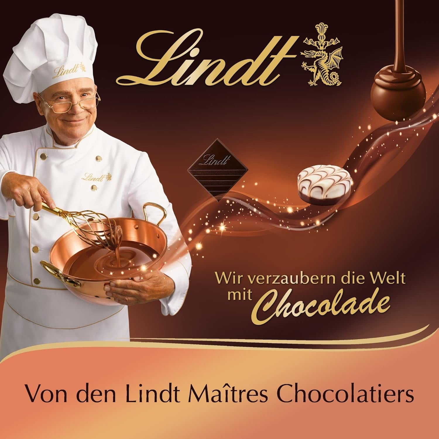 Cioccolata Lindt | Scatola di praline creola | 165g| 15 praline in 4 deliziose varietà, a base di cacao fine al 100%, senza alcool | Set regalo al cioccolato