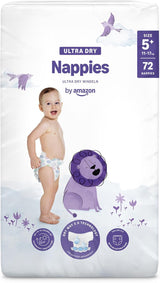 Pannolini Amazon Ultra Dry, taglia 1 (2-5 kg) - Scatola mensile, bianco, 96 pezzi (2 confezioni da 48) (ex marchio Mama Bear, prodotto identico)