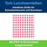 Tork Tovagliolo Lunch Bistrored, 1/4 volte, 1 velo, 33 cm × 33 cm, 8 × 400 tovaglioli, 509359