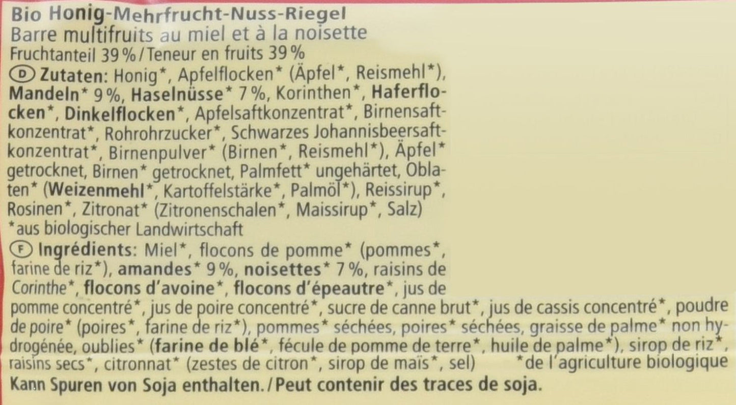 Bio Obstsalat-Riegel, confezione da 16 (16 x 40 g)