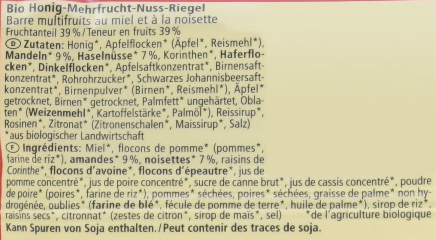 Bio Obstsalat-Riegel, confezione da 16 (16 x 40 g)