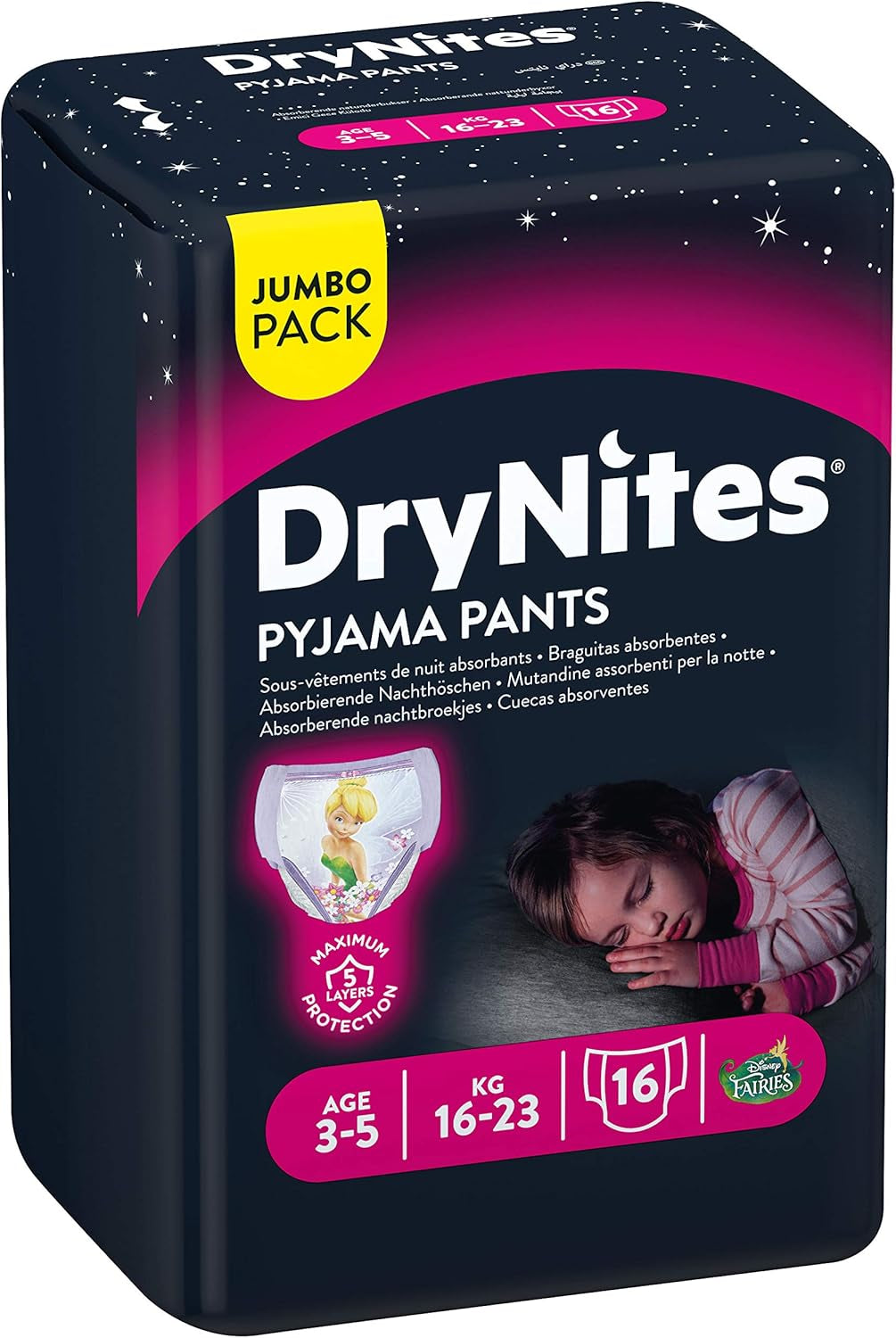 Pantaloni pigiama DryNites per ragazze 3-5 anni 1 confezione (1 x 16 pezzi)