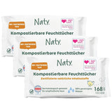 Salviette per neonati Naty | 100% privo di erbe e profumi per pelli sensibili | Salviette compostabili senza plastica e certificate con acqua purificata al 98% | 672 salviette (12 confezioni)