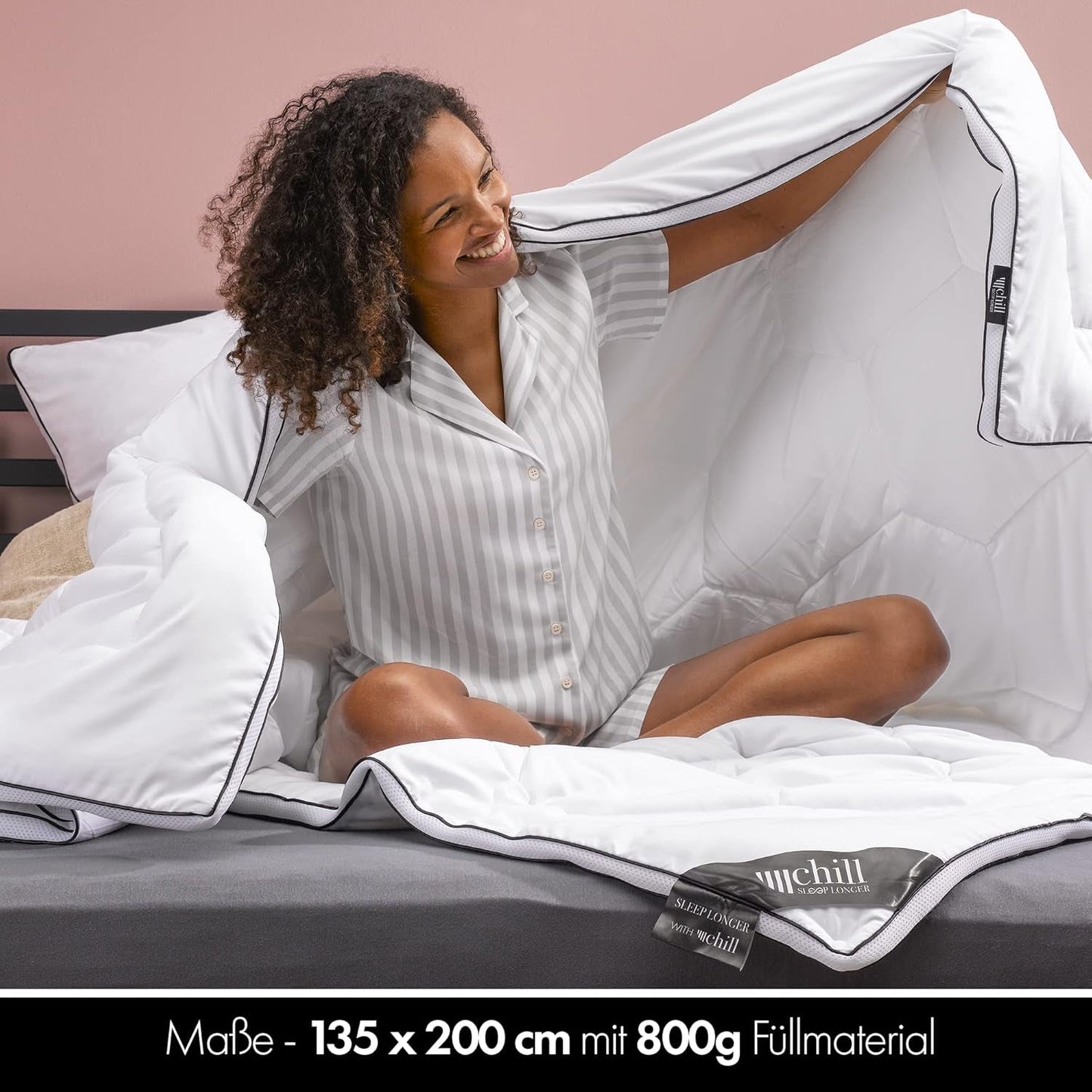Trapunta Tutte le Stagioni 135X200 - Trapunta Leggera 135X200 - Traspirante, Lavabile e 100% Vegana - Trapunta in Mesh Climatico e Fascia Comfort per Dormire - Imbottitura 800G Trapunte e Trapunte Naty Shop
