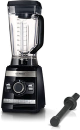 Bosch Robot da cucina Vitaboost MMBH6P6BDE, 6-Klingen-Edelstahlmesser, 2.5L Tritan-Mixbehälter, Stopfer, 6 Automatikprogramme, Rezeptbuch, Bpa-Frei, Einfache Reinigung, 45.000 U/Min, 1600 W, Schwarz Bucatarie Naty Shop Single Schwarz Deutsches Rezeptbuch