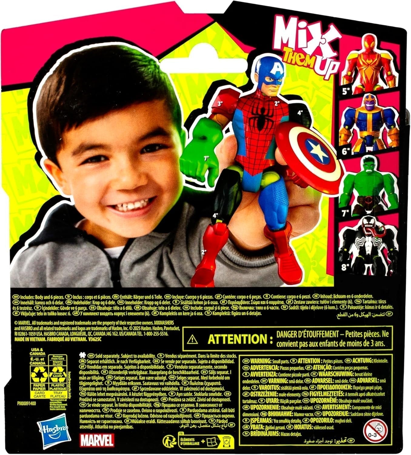 Mixmashers Marvel Capitan America Avengers Mix-And-Match Action Figure e accessori Action figure Naty Shop