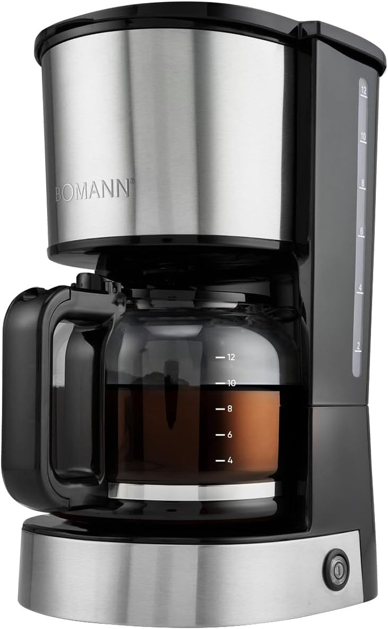 Macchina per caffè espresso con filtro Bomann® | per 12-14 tazze | Macchina per caffè espresso con filtro | Cassa in acciaio inossidabile | Antigoccia | Espresso | Macchina per caffè espresso con filtro | 800 W | KA 6071 CB