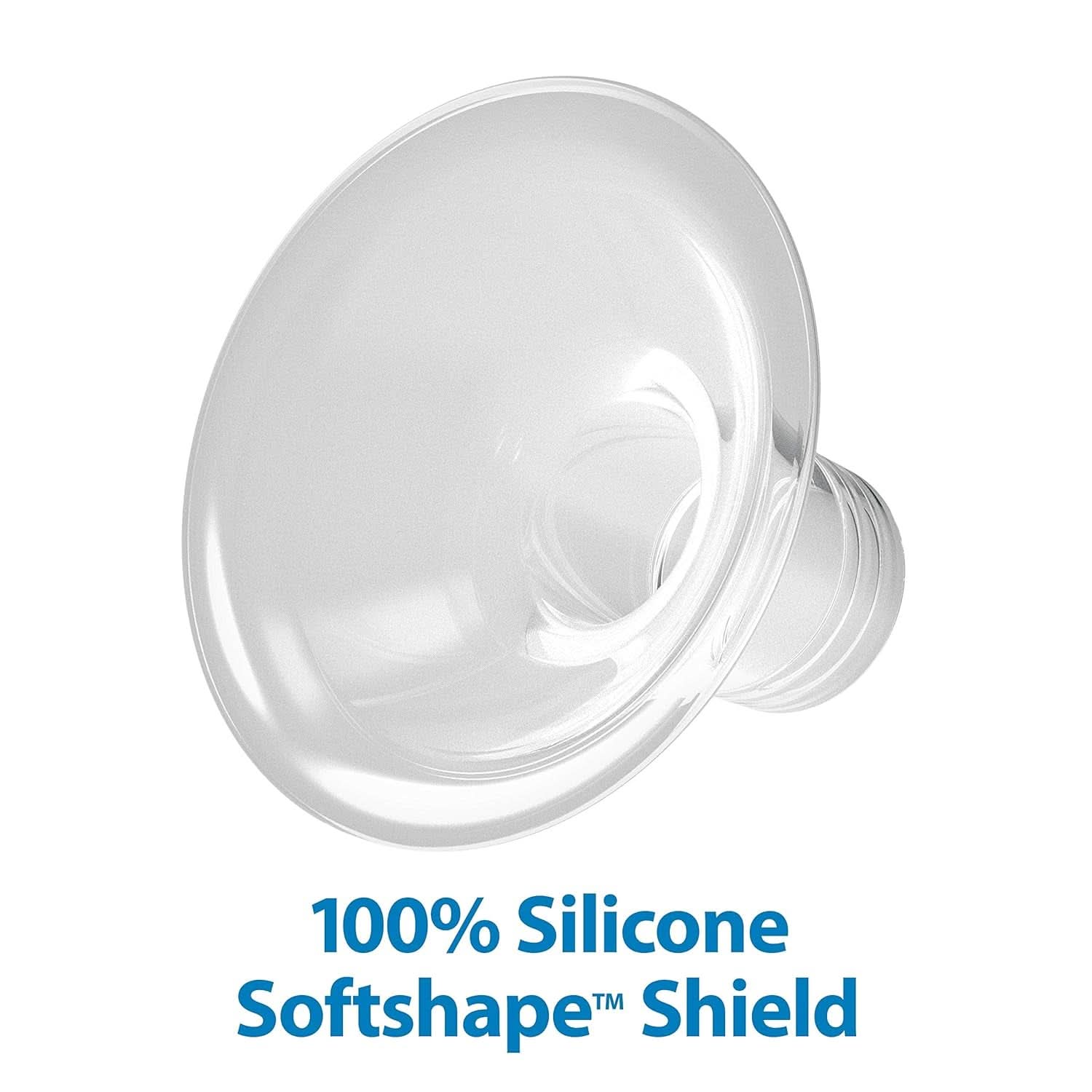 Tiralatte manuale con protezione Softshape 100% silicone (B, flangia 25mm) e opzioni anti-coliche + Biberon a bocca larga da 150 ml con tettarella a flusso lento livello 1 Accessori Alimentazione e Allattamento Bebe Naty Shop