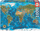 Educa - Puzzle 1000 pezzi per adulti | Meraviglie del mondo, puzzle da 1000 pezzi per adulti e bambini, attrazioni turistiche, mappa del mondo. Puzzle per adulti dai 14 anni (19022) Puzzle Naty Shop Titolo predefinito