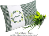 Gözze - Cuscino Profumato Alle Erbe, Imbottitura Miscela Di Erbe 200G, Fodera In Cotone 100%, 30 X 20 Cm - Plaid Verde Naty Shop Cuscini Standard