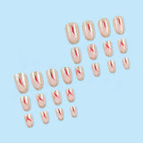 24 pezzi breve stampa sulle unghie glitter dorati unghie finte colla su unghie adesive turbinio rosso set unghie acriliche accessori donna