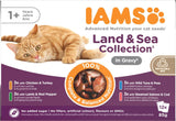 IAMS Delights Collezione Land & Sea Cibo umido per gatti - Assortimento di carne e pesce Multipack in salsa, Cibo umido per gatti da 1 anno in su, 12 x 85 g