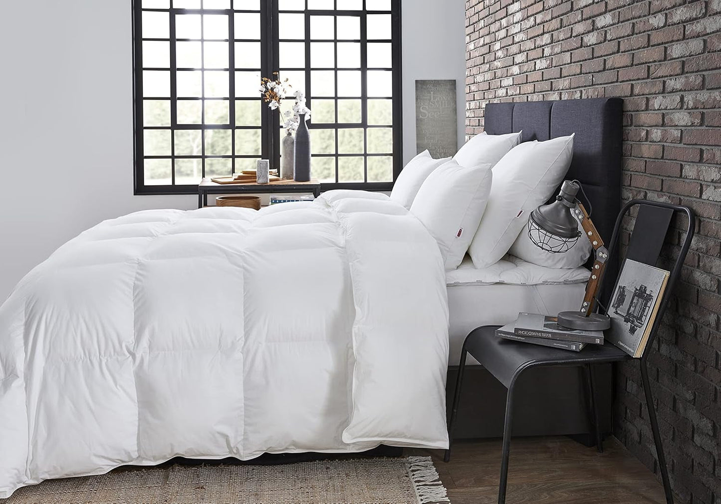 DODO 40381220 Coperta Helsinki, esterno cotone percalle, imbottitura piumino d'anatra/pelle, 240 Cm 220 Cm, bianco Piumini e trapunte Naty Shop