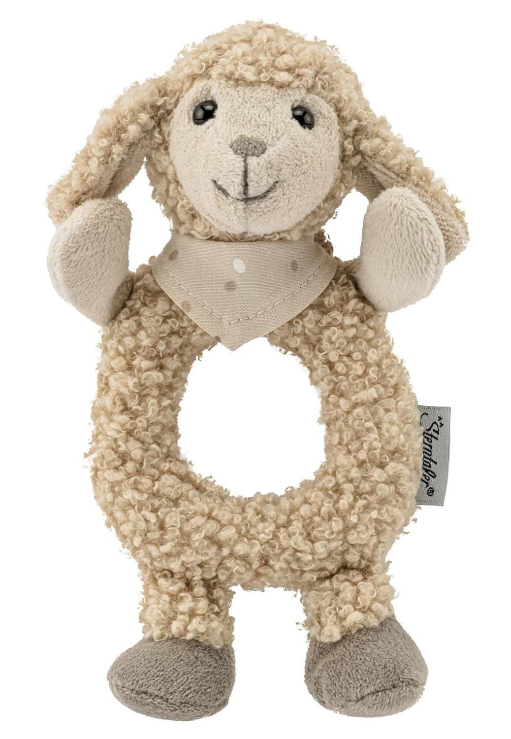 Flocke Sheep Sterntaler Catch Toy - giocattolo per attività motoria per sonaglio, palpeggiamento e gioco - peluche per neonati e bambini con sonaglio come amico fedele - giocattolo per bebè in morbido tessuto color sabbia Bebe Naty Shop Toys Titolo predefinito