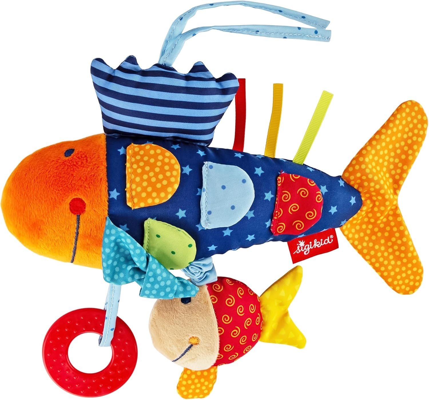 SIGIKID 40104 Pesce attivo Baby Activity PlayQ Giocattolo per bambini ragazze e ragazzi consigliato a partire da 3 mesi Multicolor Giochi per bambini Naty Shop Multicolor/pesce