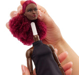 Barbie Basics Model 3 bambola da collezione con riccioli rossi, miniabito nero e stivali, taglia unica per tutti i gusti, corpo grande articolato e testa intercambiabile, JBH75