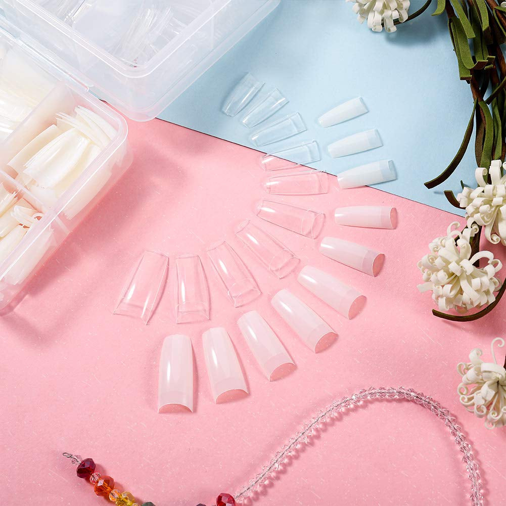 1000 pz unghie finte 10 dimensioni punte naturali per unghie punte artificiali per unghie francesi punte artificiali per unghie punte per unghie finte scatola consigli artistici per donne ragazze