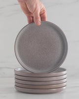 Set di stoviglie in gres per 12, 36 pezzi, stile urbano, alta qualità, TEST MOLTO BUONO, Set di stoviglie in gres - Set di ciotole e piatti - Servizio da tavola per 12, Set di stoviglie Pure Living in grigio-marrone opaco