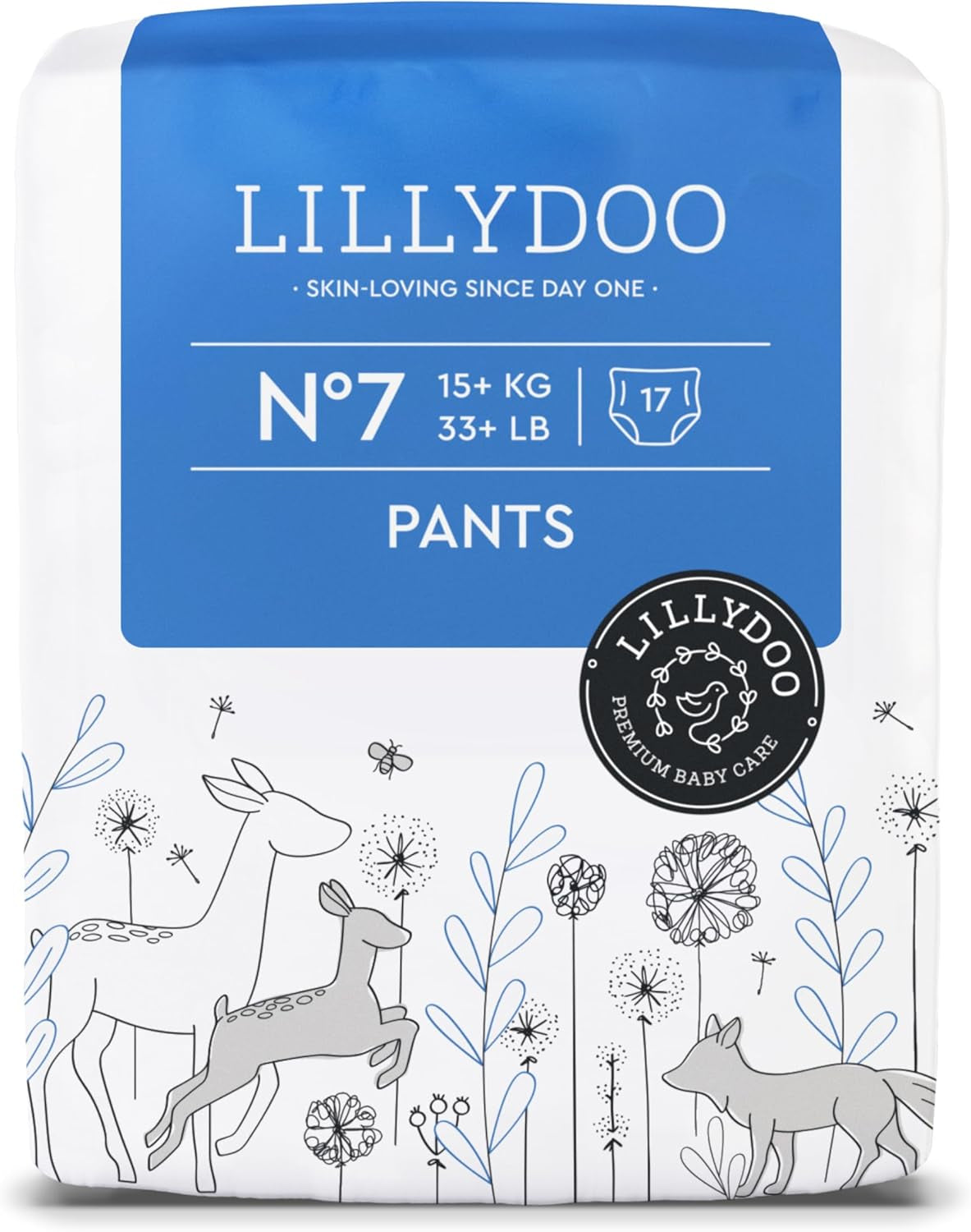 Pantaloni skin friendly LILLYDOO taglia 5 (12-17 kg) scatola mensile (105 pezzi)