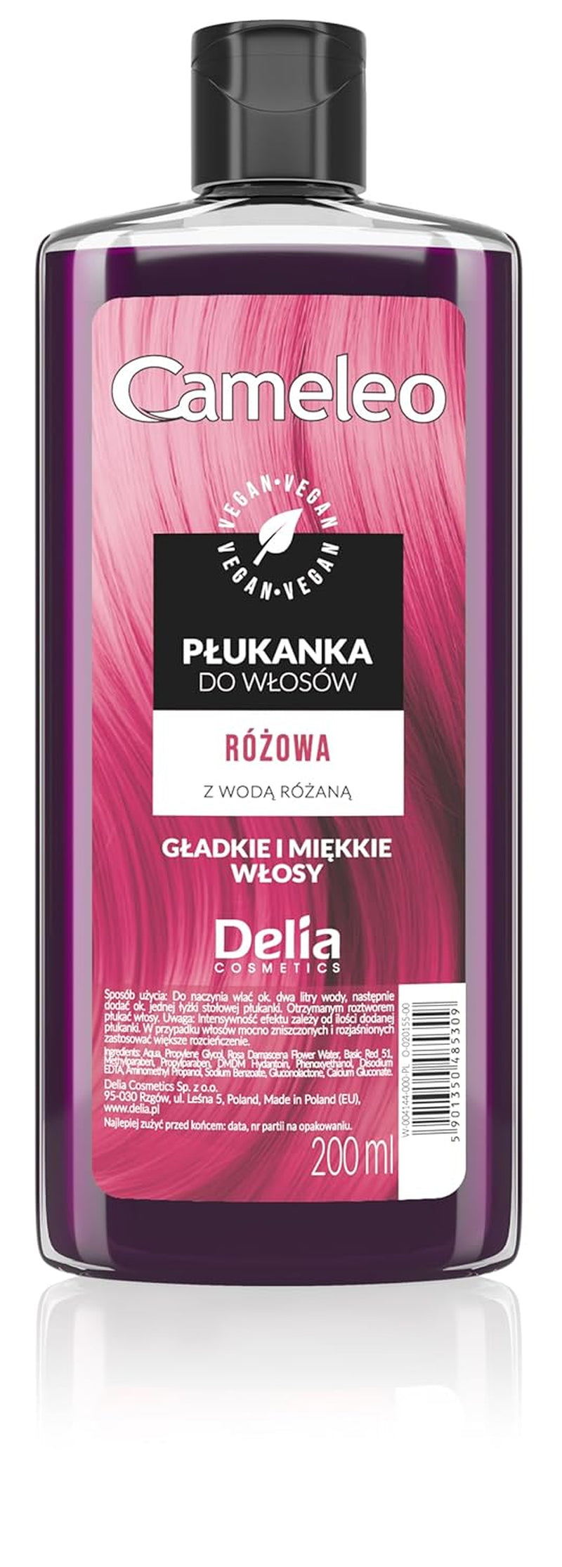 Cameleo - Tonico per capelli rosa all'acqua di rose senza tinta gialla Tinta semipermanente per capelli - Per capelli biondi e grigi - Colore e cura - Senza parabeni | Tintura Per Capelli Naty Shop 200 ml Nuova Versione - Rosa 200 Ml (1 confezione)