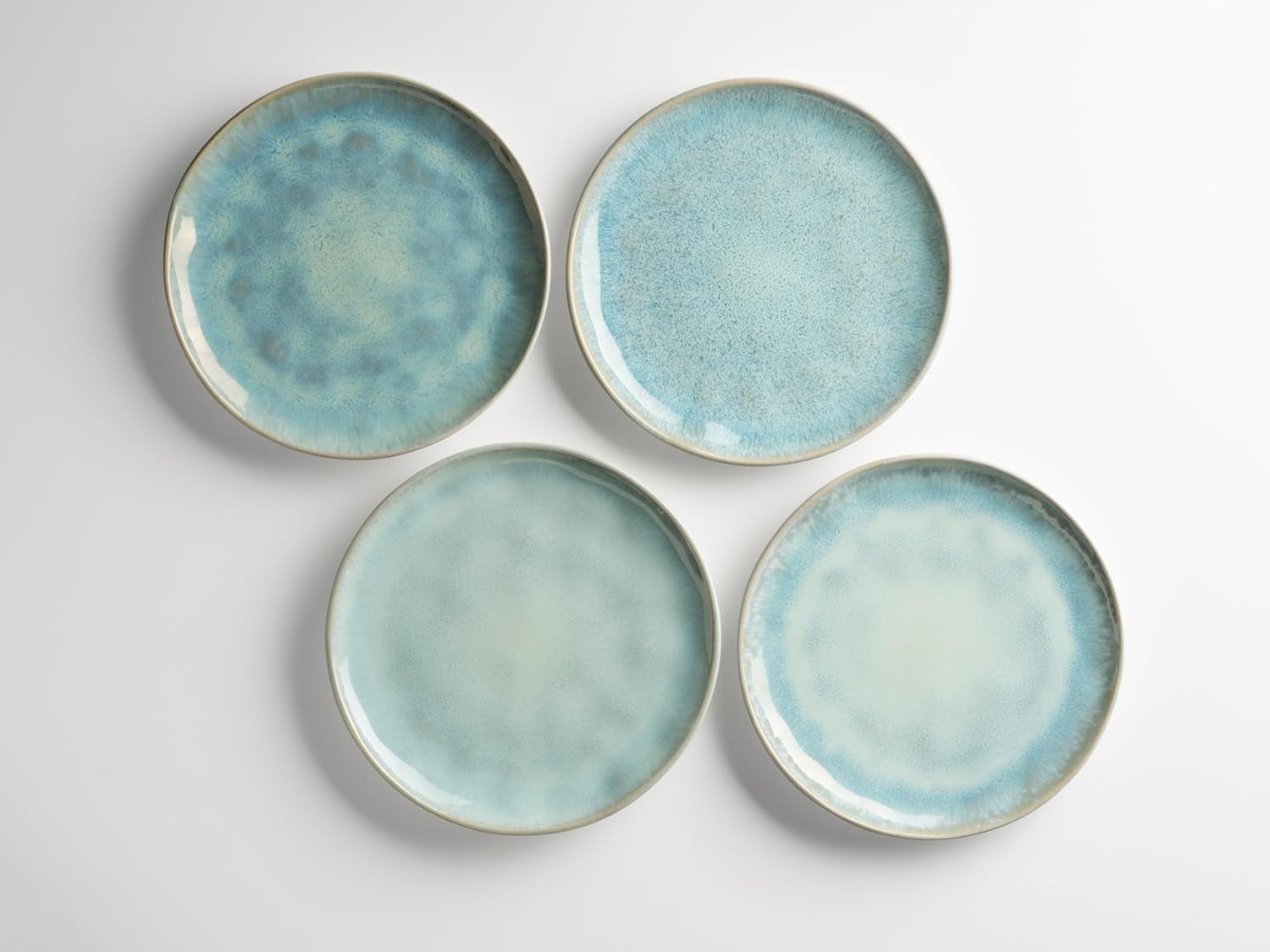 MÄSER Serie Frozen, servizio di stoviglie in ceramica per 4 persone, servizio combinato da 16 pezzi con forme organiche, servizio colorato, gres, verde turchese